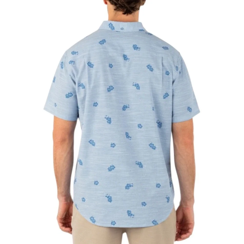 Hurley Mens One and Only Lido Stretch Short Sleeve Shirt NWT - XXL - Blue - Picture 3 of 10